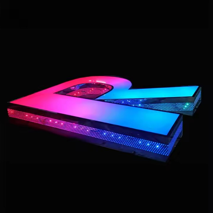Illuminated LED letters used for gym signage