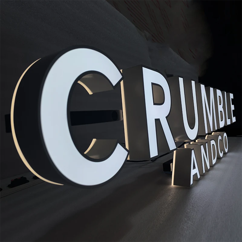 A single gold channel letter produced as a one-off order