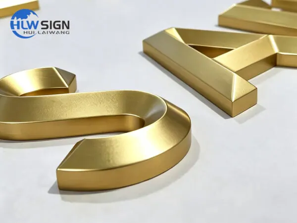 Letras metálicas 3D en relieve