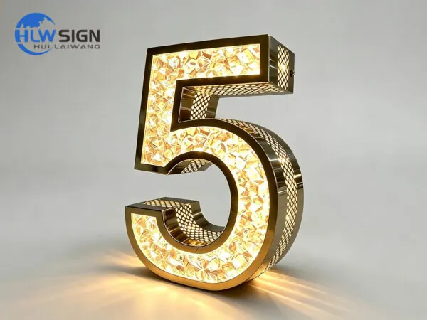 Rótulo diamante con LED