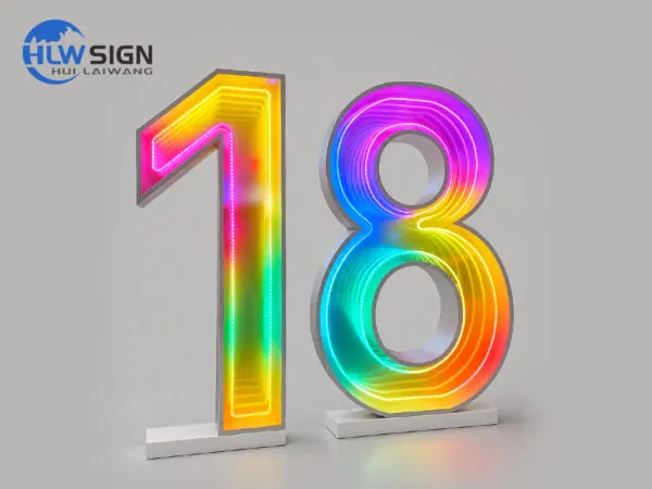 Letras de espejo infinito 4 ft 4