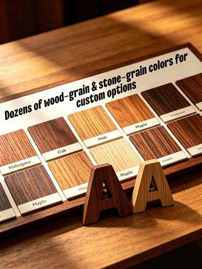Wood-grain finish colour chart